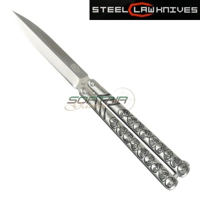 Butterfly knife  silver skull sck (cw-208)