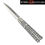 Butterfly knife  silver skull sck (cw-208)