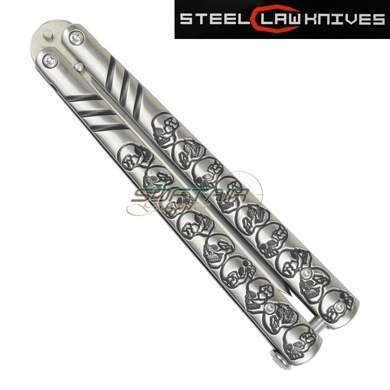 Coltello butterfly silver skull sck (cw-208)