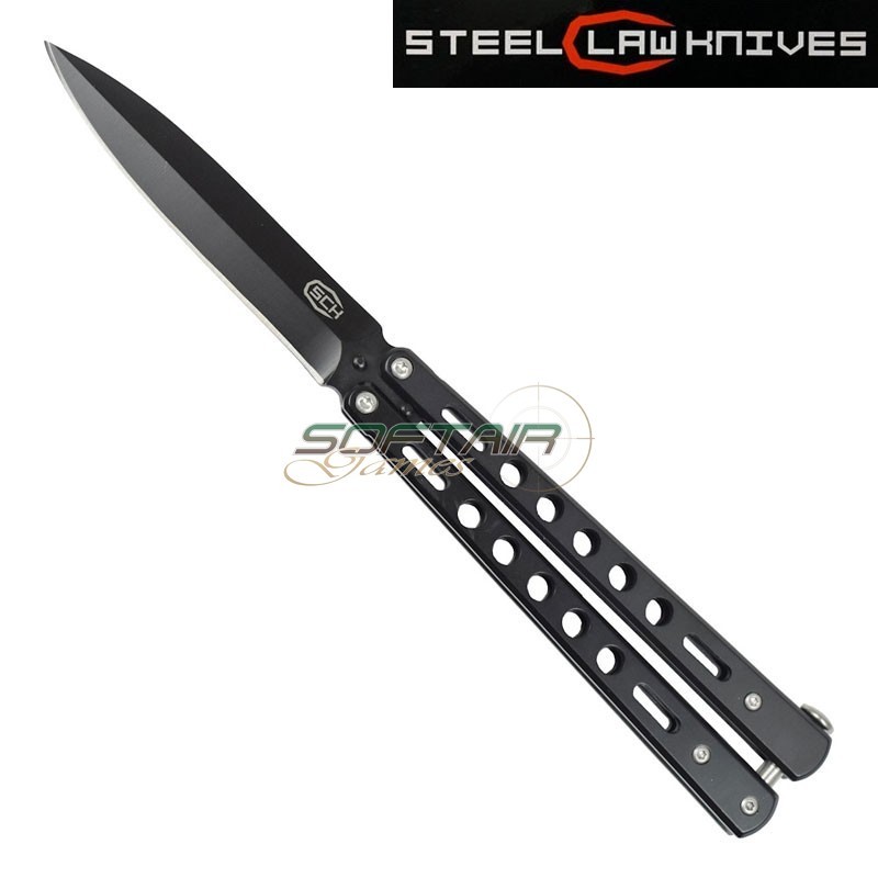 Butterfly knife slick black sck (cw-207)