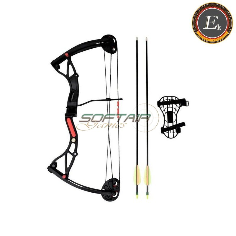 Arco Compound per ragazzi Buster 15-29 libbre nero Ek Archery  (co-034b)