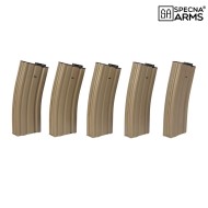 Set of 5 Hi-Cap 300bb Magazines TAN polymer for M4/M16 Specna Arms® (spe-05-025487) Set of 5 Hi-Cap 300bb Magazines TAN polymer for M4/M16 Specna Arms® (spe-05-025487)