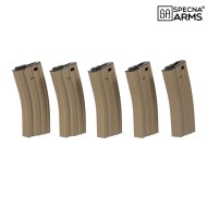 Set of 5 Hi-Cap 300bb Magazines TAN polymer for M4/M16 Specna Arms® (spe-05-025487) Set of 5 Hi-Cap 300bb Magazines TAN polymer for M4/M16 Specna Arms® (spe-05-025487)