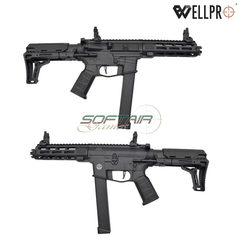 Electric rifle WE01A SMG Black WELL PRO (well-smg01)