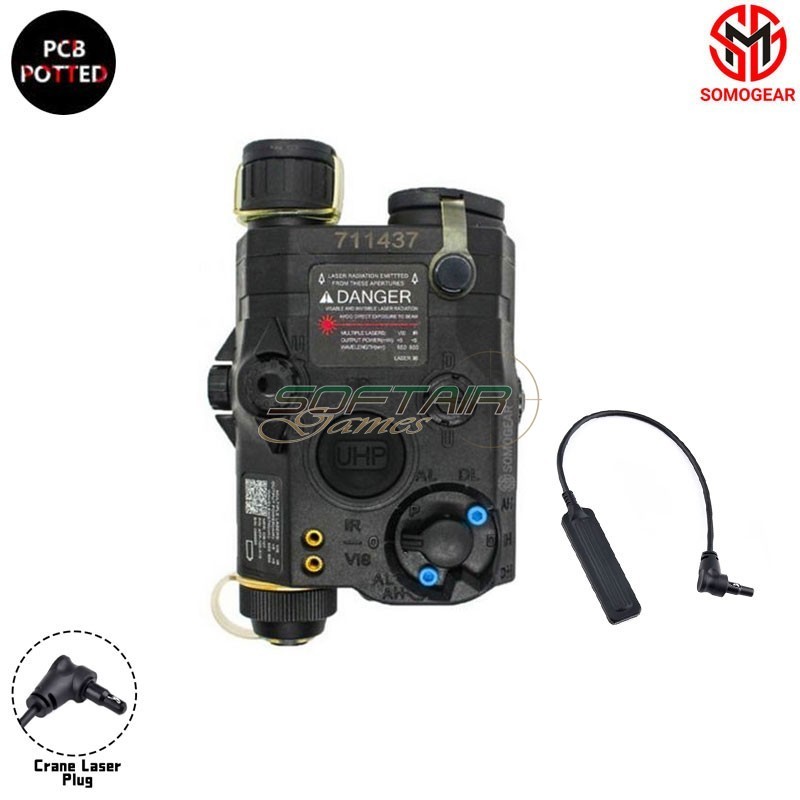 PEQ-15 BLACK Airsoft Aiming RED Laser IR Laser Flashlight PCB Potting SOMOGEAR (peq15-r-blk)
