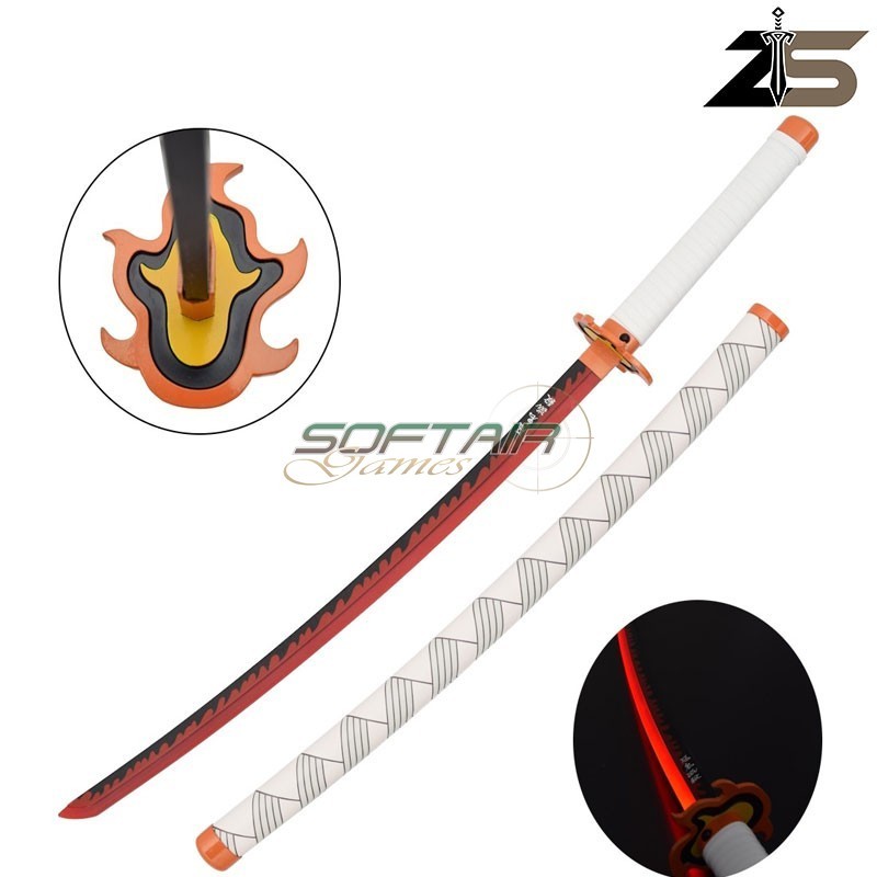 Katana Ornamentale con illuminazione led versione bamboo Rengoku ZSword  (zs656gdwd-ls)