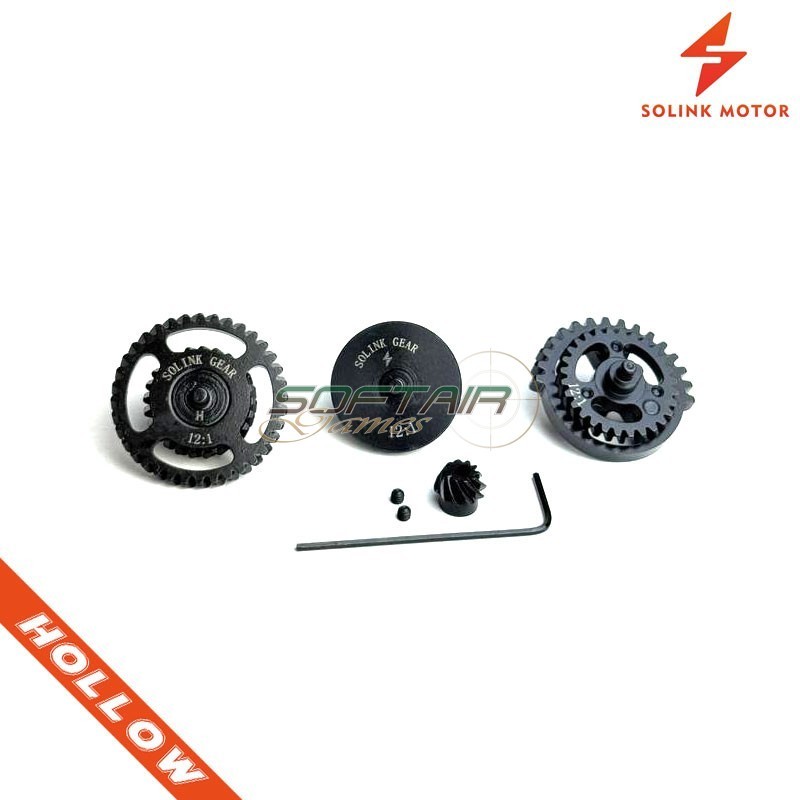 Set Ingranaggi 12:1 V2/V3 Elicoidali + Pinione Solink (SM-121-H-HOLLOW) Set Ingranaggi 12:1 V2/V3 Elicoidali + Pinione Solink (SM-121-H-HOLLOW)