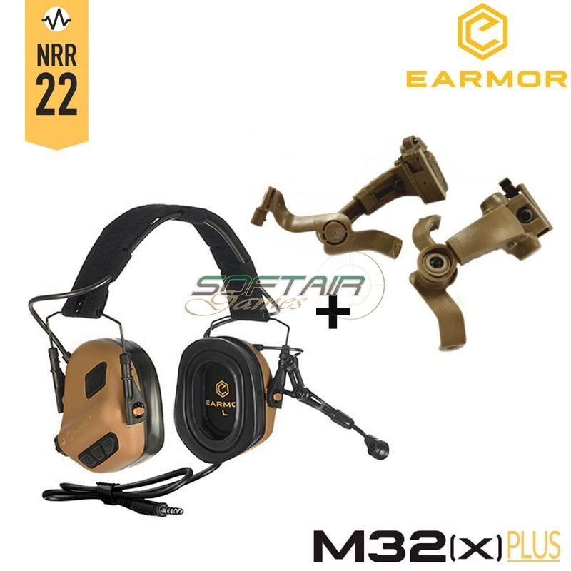 M32X PLUS Cuffie Noise-cancelling COYOTE BROWN Earmor (M32-X-PLUS-CB)