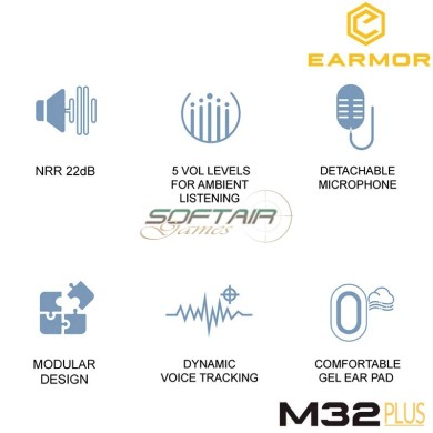 M32 PLUS Cuffie Noise-cancelling FOLIAGE GREEN Earmor (M32-PLUS-FG) M32 PLUS Cuffie Noise-cancelling FOLIAGE GREEN Earmor (M32-PLUS-FG)
