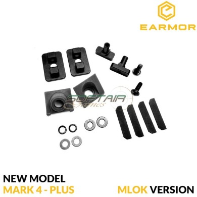 Helmet adapter FLUX/MTEK BLACK Tactical arm M16A for M32 Mark 4 / PLUS series Earmor (ea-m16a-mlok-bk)