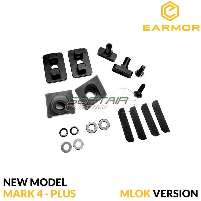 Helmet adapter FLUX/MTEK BLACK Tactical arm M16A for M32 Mark 4 / PLUS series Earmor (ea-m16a-mlok-bk)