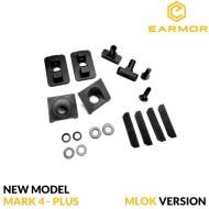 Adattatore elmetto FLUX/MTEK BLACK Tactical arm M16A per M32 Mark 4 / PLUS serie Earmor (ea-m16a-mlok-bk)