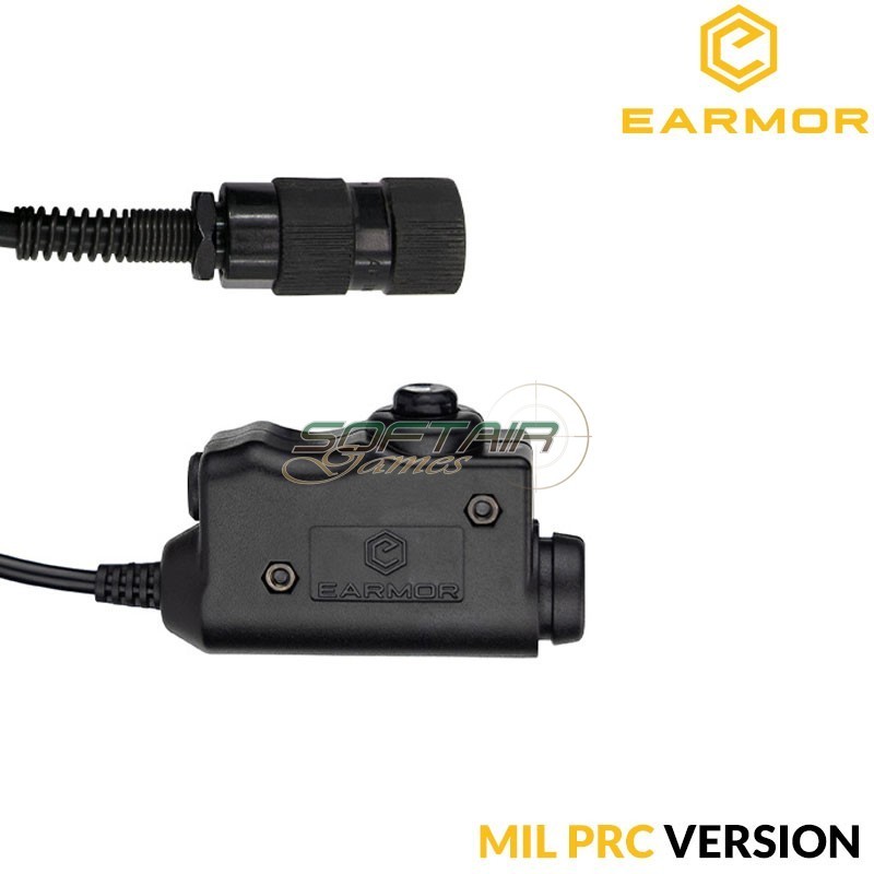 Tactical Black PTT for MIL PRC Earmor (ea-m51-mil-prc)