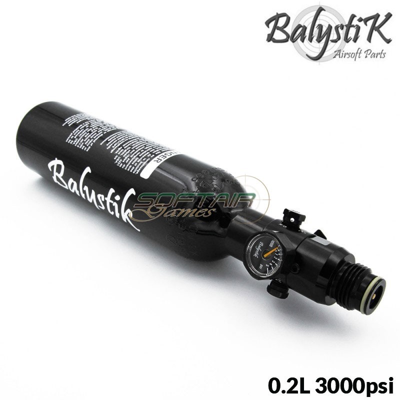 Bombola HPA Alu da 0.2L 3000psi con HP preset Balystik (BA-HPA-13CI-800)