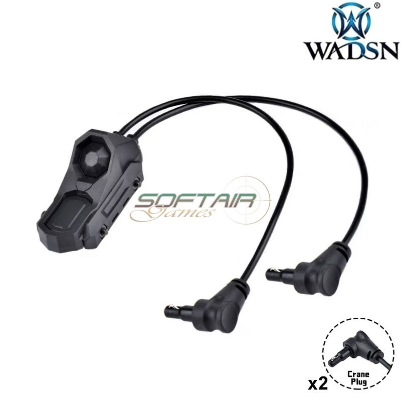 Dual Switch Remote Cable 2x Crane Plug BLACK WADSN (WD07049-BK)