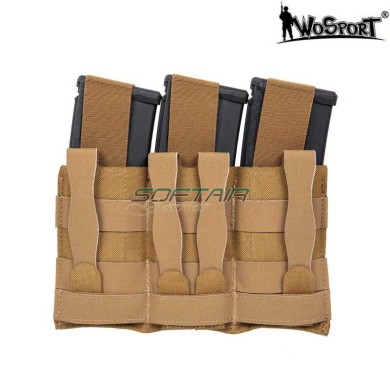 Tasca tripla STACK Porta Caricatore Coyote Brown Wosport (wo-039453)