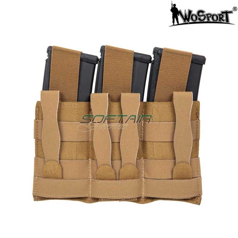 Triple Magazine Loader With Flap Wosport Coyote Brown Wosport (wo-039453)
