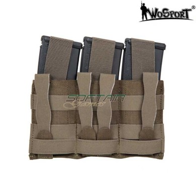 Triple Magazine Loader With Flap Wosport Ranger Green Wosport (wo-039454)