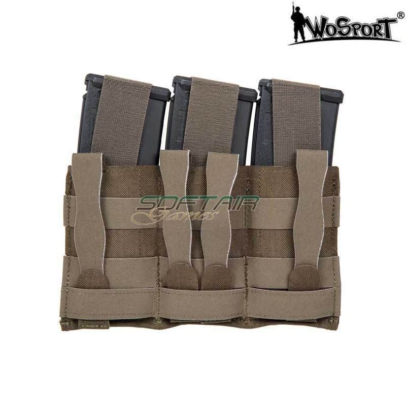 Triple Magazine Loader With Flap Wosport Ranger Green Wosport (wo-039454)