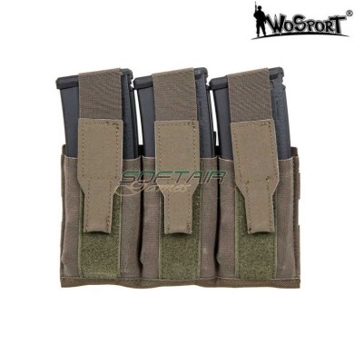 Triple Magazine Loader With Flap Wosport Ranger Green Wosport (wo-039454)