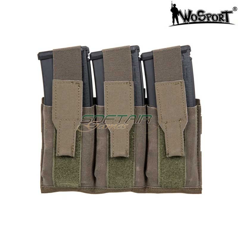 Tasca tripla STACK Porta Caricatore Ranger Green Wosport (wo-039454)