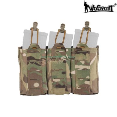 Tasca Light Tripla Porta Caricatori M4/m16 Multicam Wosport (wo-042658)