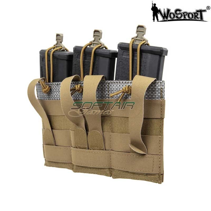 Tasca Light Tripla Porta Caricatori M4/m16 Coyote Brown Wosport (wo-042656)
