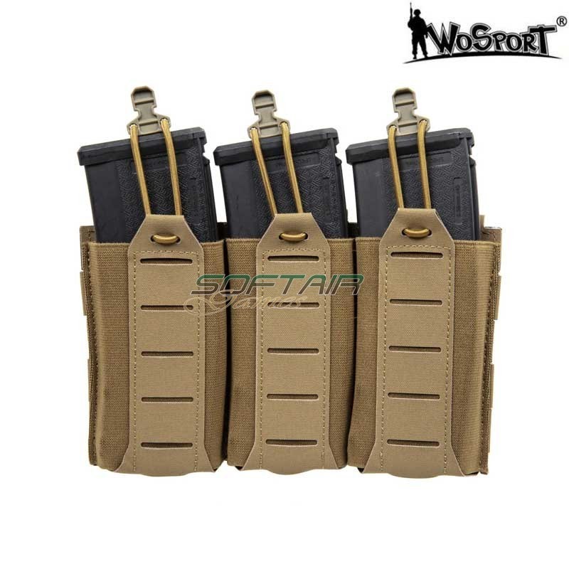 Tasca Light Tripla Porta Caricatori M4/m16 Coyote Brown Wosport (wo-042656)