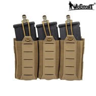 Tasca Light Tripla Porta Caricatori M4/m16 Coyote Brown Wosport (wo-042656)