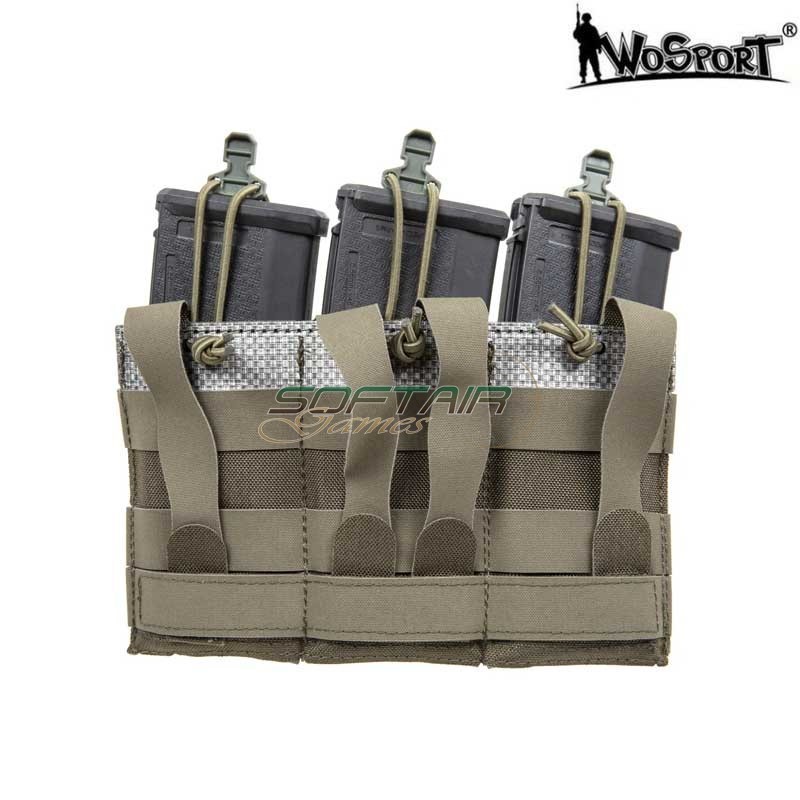 Light Pocket Triple Magazine Pouch M4/m16 Ranger Green Wosport (wo-042657)
