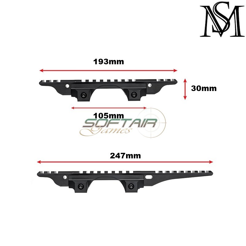 OMM PIC Mount ID Style BLACK for Picatinny Mil-Sim (MS-028-BK)