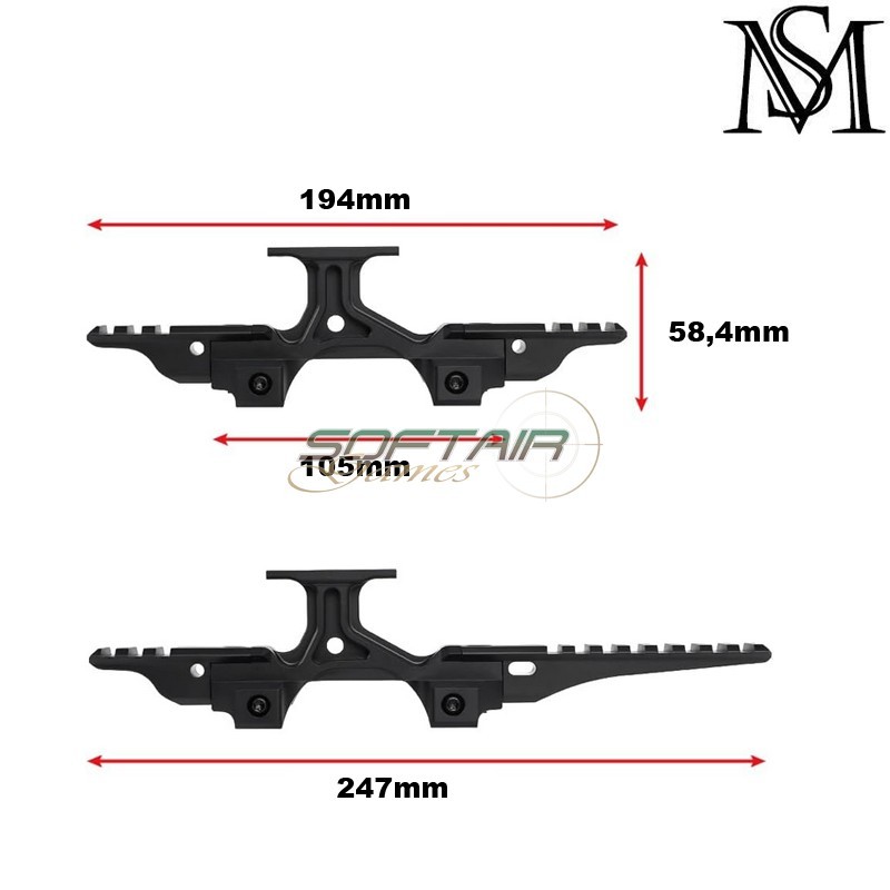 OMM Micro Mount ID Style BLACK for T1/T2 Mil-Sim (MS-027-BK)