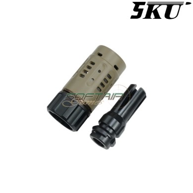 Enhanced Muzzle Brake Pyro 14mm CCW TAN 5KU (5KU-349-T)