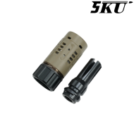 Muzzle Brake migliorato Pyro 14mm CCW TAN 5KU (5KU-349-T)