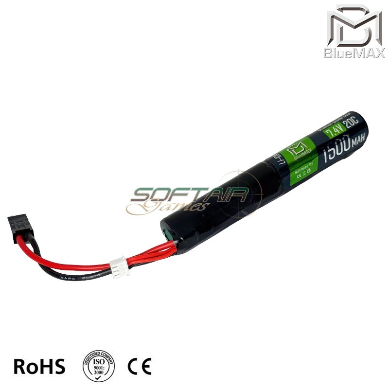 Batteria Li-ion Connettore Mini Tamiya 7.4.v X 1500mah 20c STICK Type Bluemax-power® (2072)