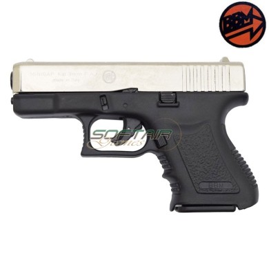 Top Firing Blank Pistol Minigap Caliber 9mm Nikel Bruni (br-1100n)
