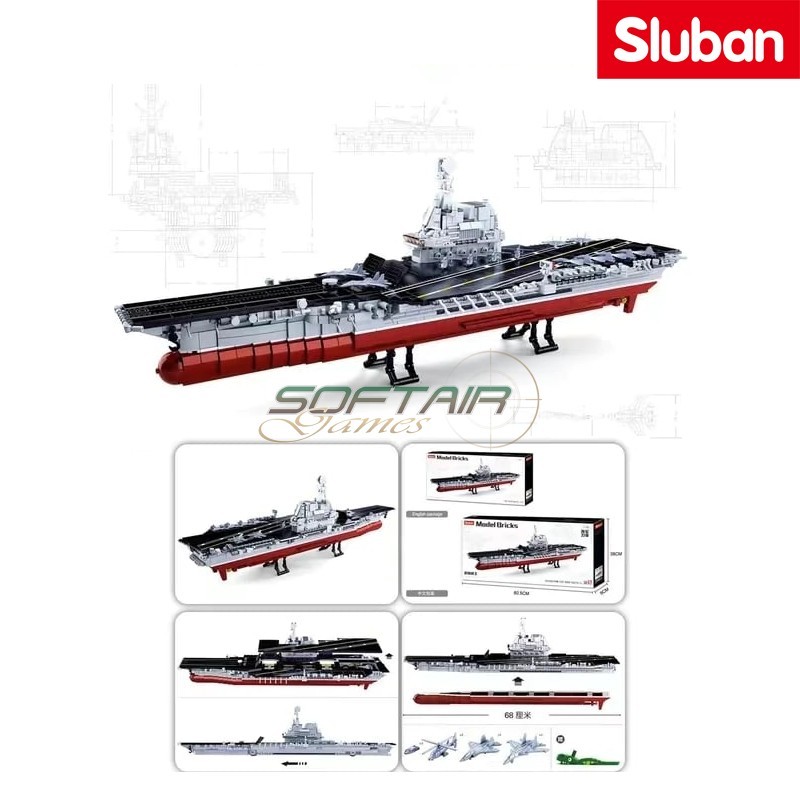 PLA Navy Shandong Aircraft carrier 2in1 Sluban (M38-B0698)