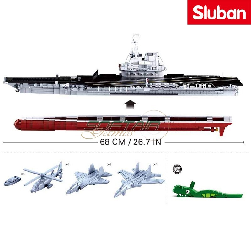 PLA Navy Shandong Aircraft carrier 2in1 Sluban (M38-B0698)