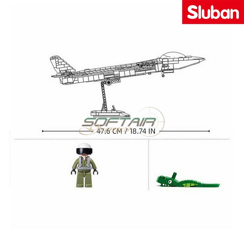 Aereo da caccia stealth Chengdu J-20 Vernice metallica Sluban (M38-B1187)