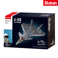 Aereo da caccia stealth Chengdu J-20 Vernice metallica Sluban (M38-B1187)