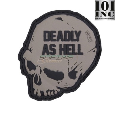 Patch 3d Pvc Deadly as hell Grey 101 Inc (inc-16019)