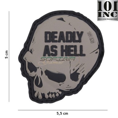 Patch 3d Pvc Deadly as hell Grey 101 Inc (inc-16019)