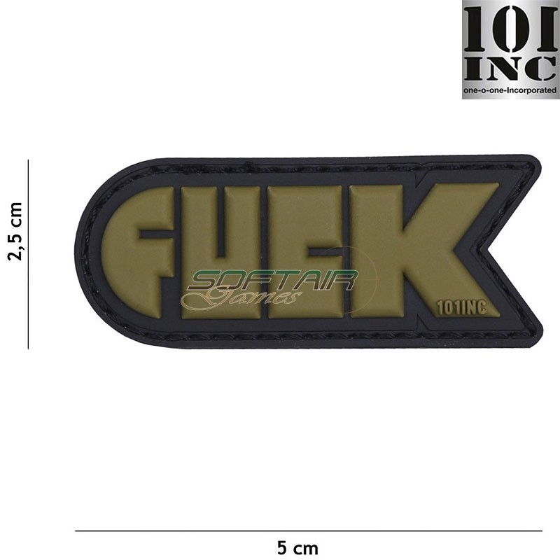 Patch 3d Pvc FVCK green 101 Inc (inc-16034)