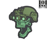 Patch 3d pvc NIGHT Vision Skull GREEN 101 inc (inc-19044)
