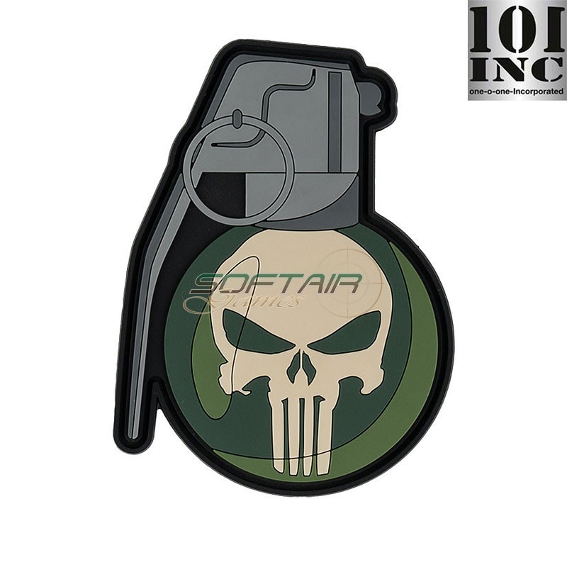 Patch 3d pvc Handgrenade punish Green 101 inc (inc-7507 )