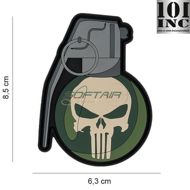 Patch 3d pvc Handgrenade punish Green 101 inc (inc-7507 )