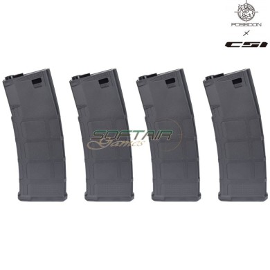Set 4 Caricatori Mid-Cap 220 Colpi per M4 POSEIDON x CSI Nero (PAEG-MGM4220 BK)