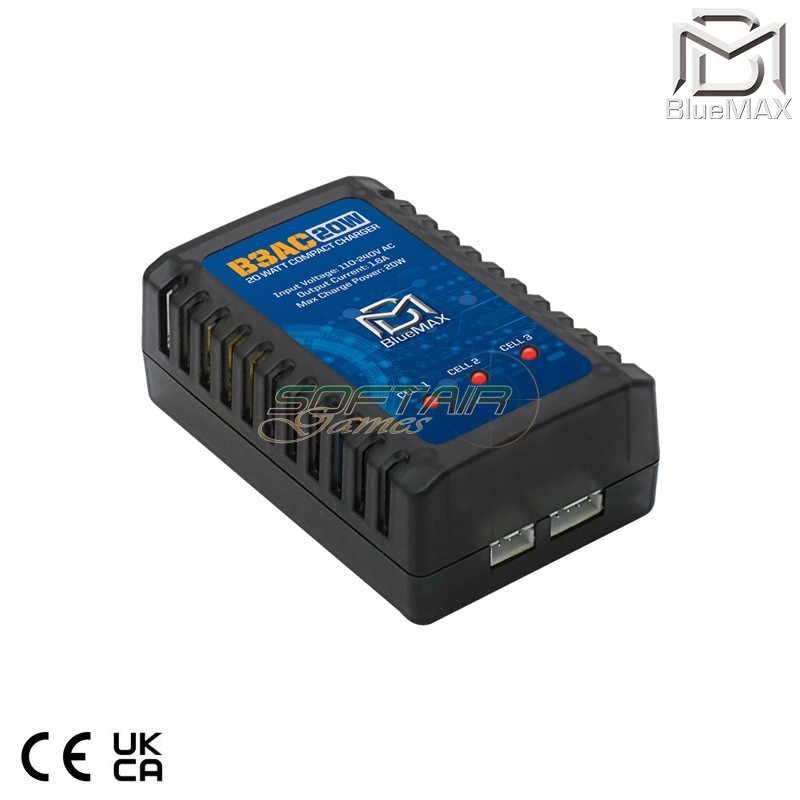 Carica Batterie COMPATTO B3AC 20W per LiPo BlueMax-Power® (bmp-b3ac-20w)
