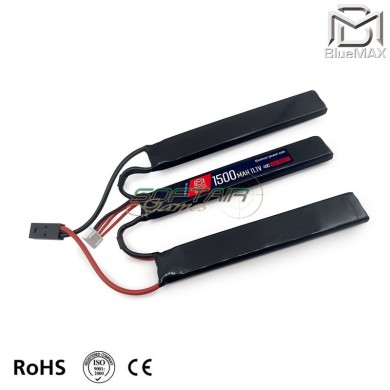 Lipo Battery Mini TAMIYA Connector 11.1v X 1500mah 40c/80c CQB Type Bluemax-power® (BMP-11.1X1500-CQB)