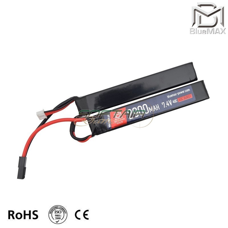 Lipo Battery Mini TAMIYA Connector 7.4v X 2900mah 40c/80c CQB Type Bluemax-power® (BMP-7.4X2900-CQB) Lipo Battery Mini TAMIYA Connector 7.4v X 2900mah 40c/80c CQB Type Bluemax-power® (BMP-7.4X2900-CQB)
